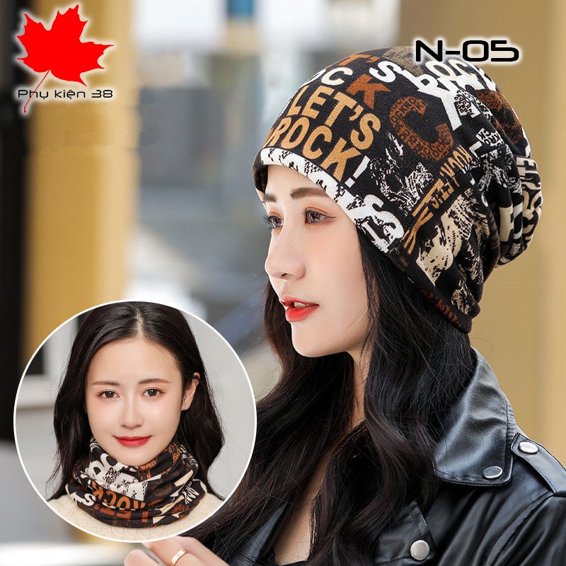 Khăn trùm đầu nữ thu đông 2 lớp xoắn thời trang cho giới trẻ phong cách Hàn Quốc ( N- )