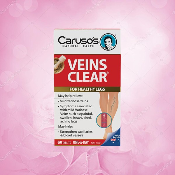 Viên uống Carusos Veins Clear 60 hỗ trợ suy giãn tĩnh mạch
