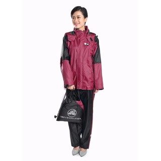 Áo mưa bộ Sơn Thủy K23 màu đỏ mận