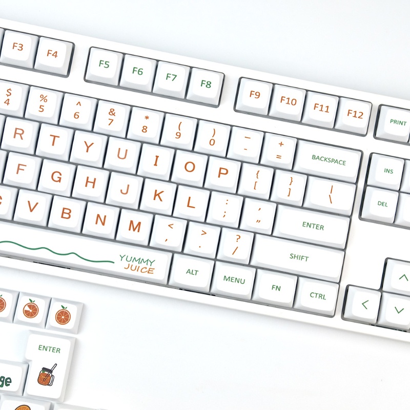 Bộ 142 nút bọc bàn phím cơ màu cam Soda PBT XDA
