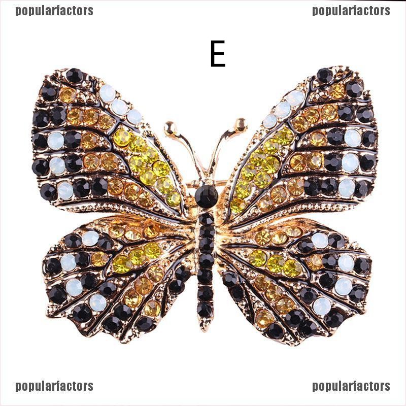 Ghim Cài Áo Hình Bướm Vàng Đính Kim Cương Nhân Tạo Cho Nữ