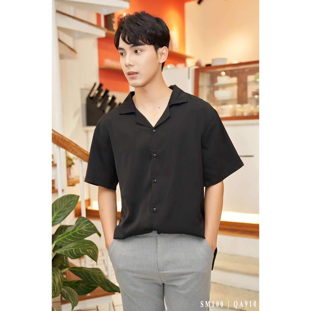 Áo sơ mi cổ vest ngắn tay BLAZER 005 vải lụa Hàn Quốc xuất xịn, unisex - D. Faber | BigBuy360 - bigbuy360.vn