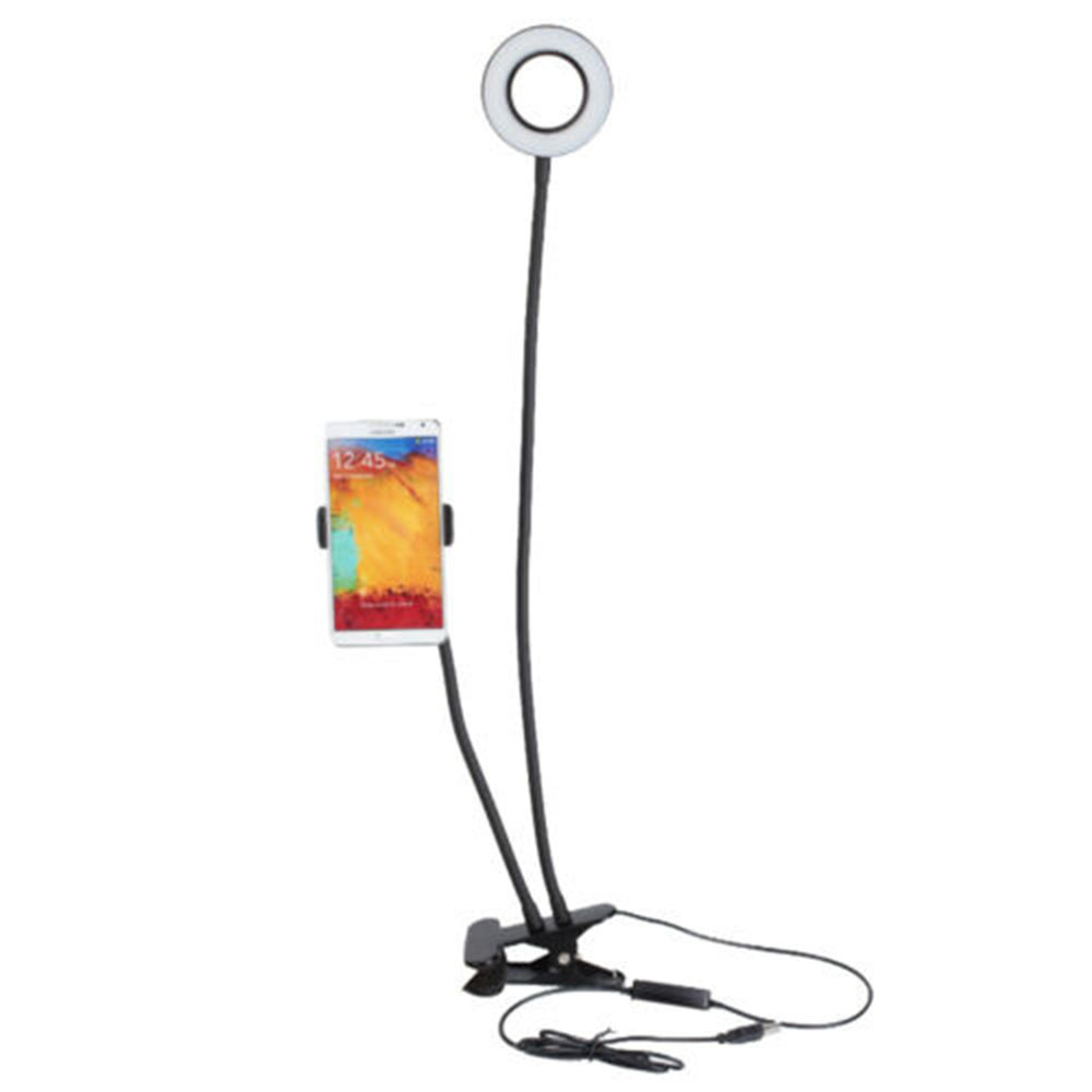 [COD] Adjustable Selfie Universal Holder Universal Selfie Ring Light Long Arm 24 LEDs Ring Flash for Live Stream With Phone Holder 12w Lazy Bracket Desk Lamp Multi-function LED Light/Multicolor