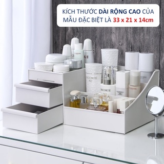 Kệ đựng mỹ phẩm, kệ để đồ trang điểm mini 3 tầng đa năng nhiều ô tiện ích - ảnh sản phẩm 5