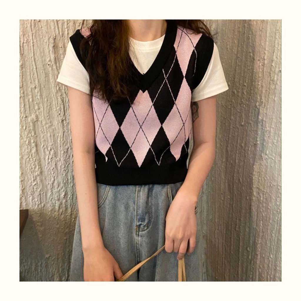 Áo khoác len không tay dáng rộng thiết kế mới thời trang dành cho nữ