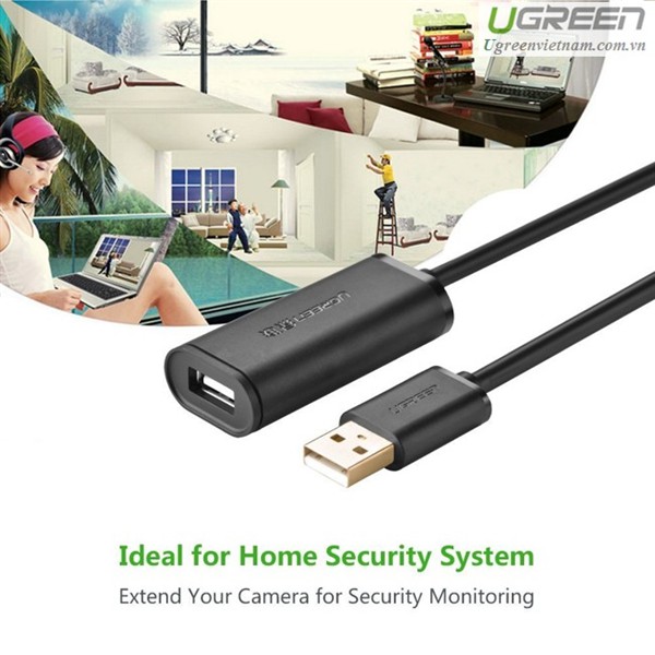 Cáp USB có chíp khuếch đại nối dài 15m chính hãng Ugreen 10323