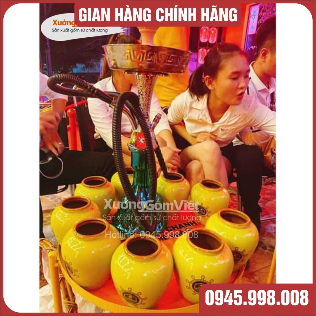 Chum mini đủ màu thích hợp đựng thức uống và trồng cây cảnh dung tích 400ml-hàng gốm bát tràng cao cấp loại 1-XGV