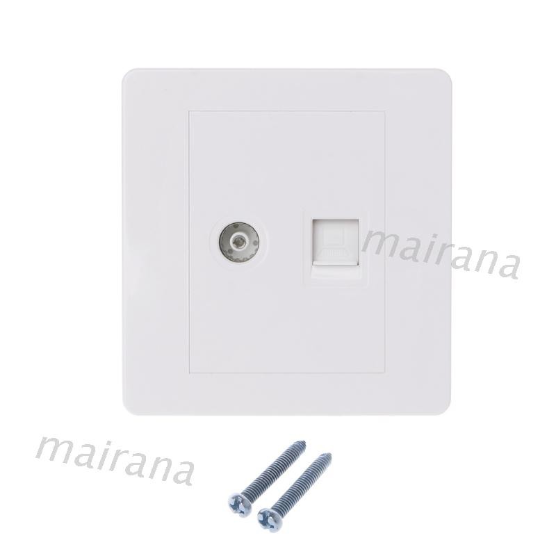 Ổ Cắm Dây Cáp Mạng Rj45 + Ăng Ten Gắn Tường Tiện Dụng