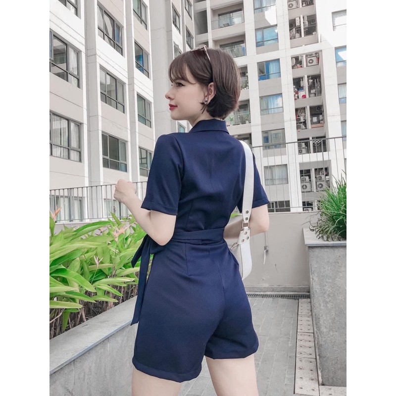 👗 [ ẢNH THẬT ] Vest Jumpsuit Xanh Cột Eo Xinh Xắn Sang Trọng ❤️ | BigBuy360 - bigbuy360.vn