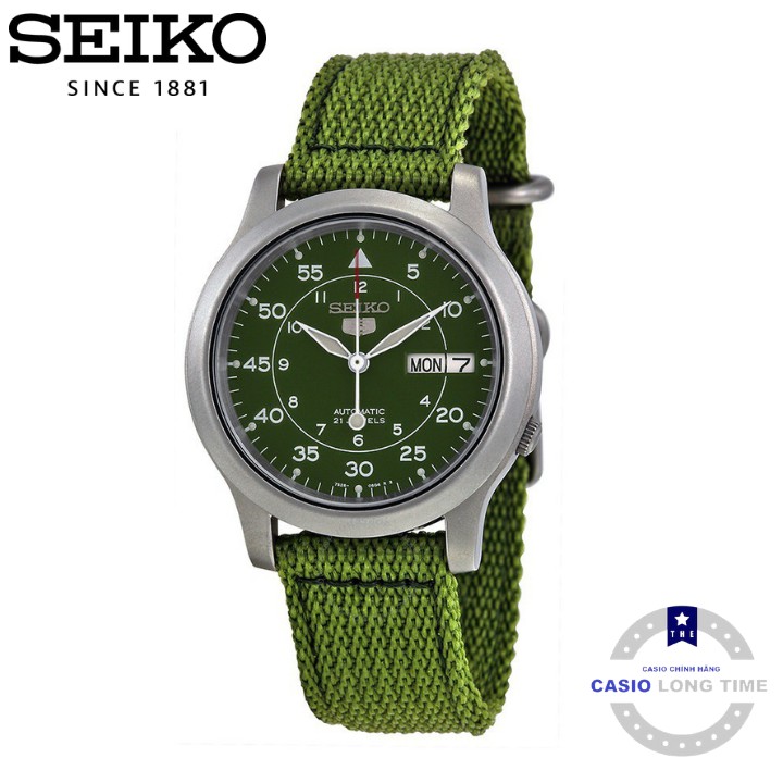 Đồng hồ nam chính hãng Seiko Máy Cơ SNK805K2S Dây Nato - Mặt Xanh Lá - Bảo Hành Chín