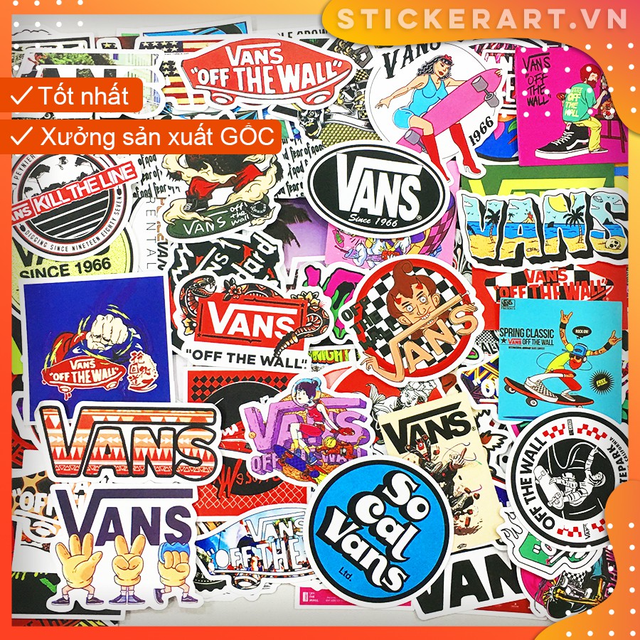 [VANS] 100 Sticker chống nước/ dán laptop vali xe mũ bảo hiểm nhà cửa ...