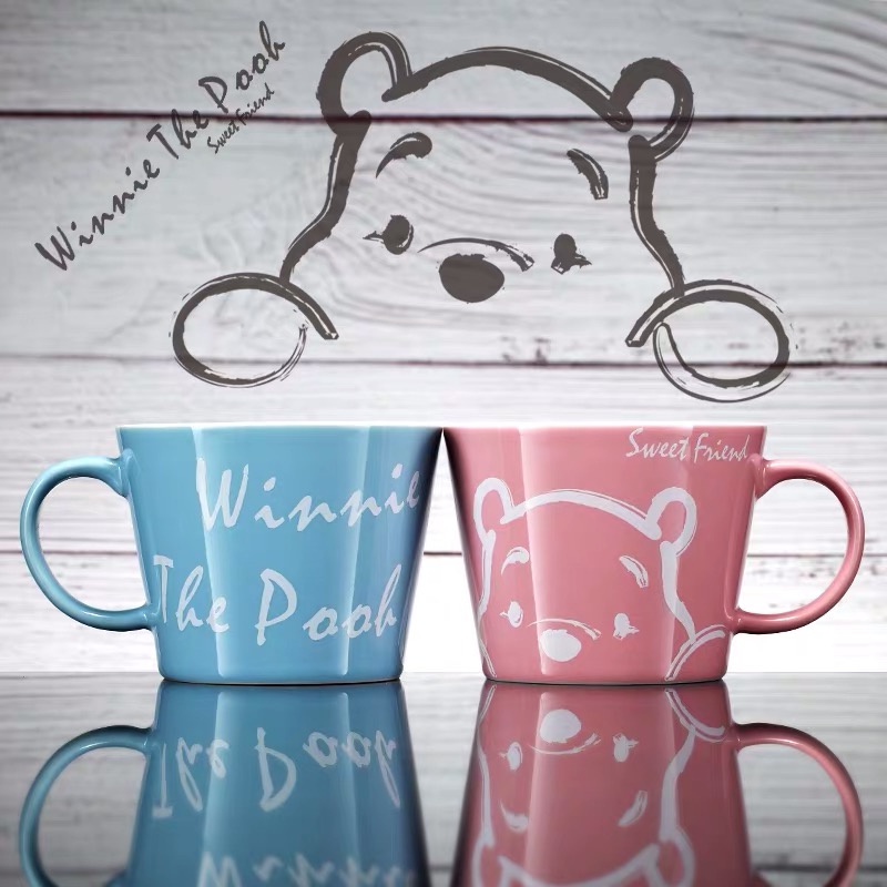 Disney Cốc sứ uống cà phê in hoạ tiết hoạt hình Winnie The Pooh dễ thương xinh xắn