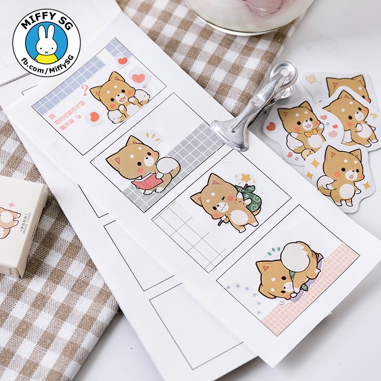 Bộ 45 sticker Nhật ShibaInu cho planner/bullet journal