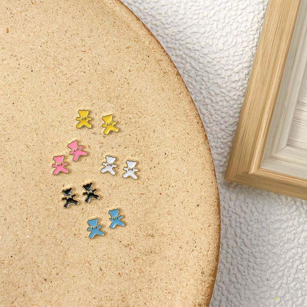 OCEANMAP Phụ Kiện Trang Trí Móng Tay Hình Nơ Gấu Dễ Thương DIY