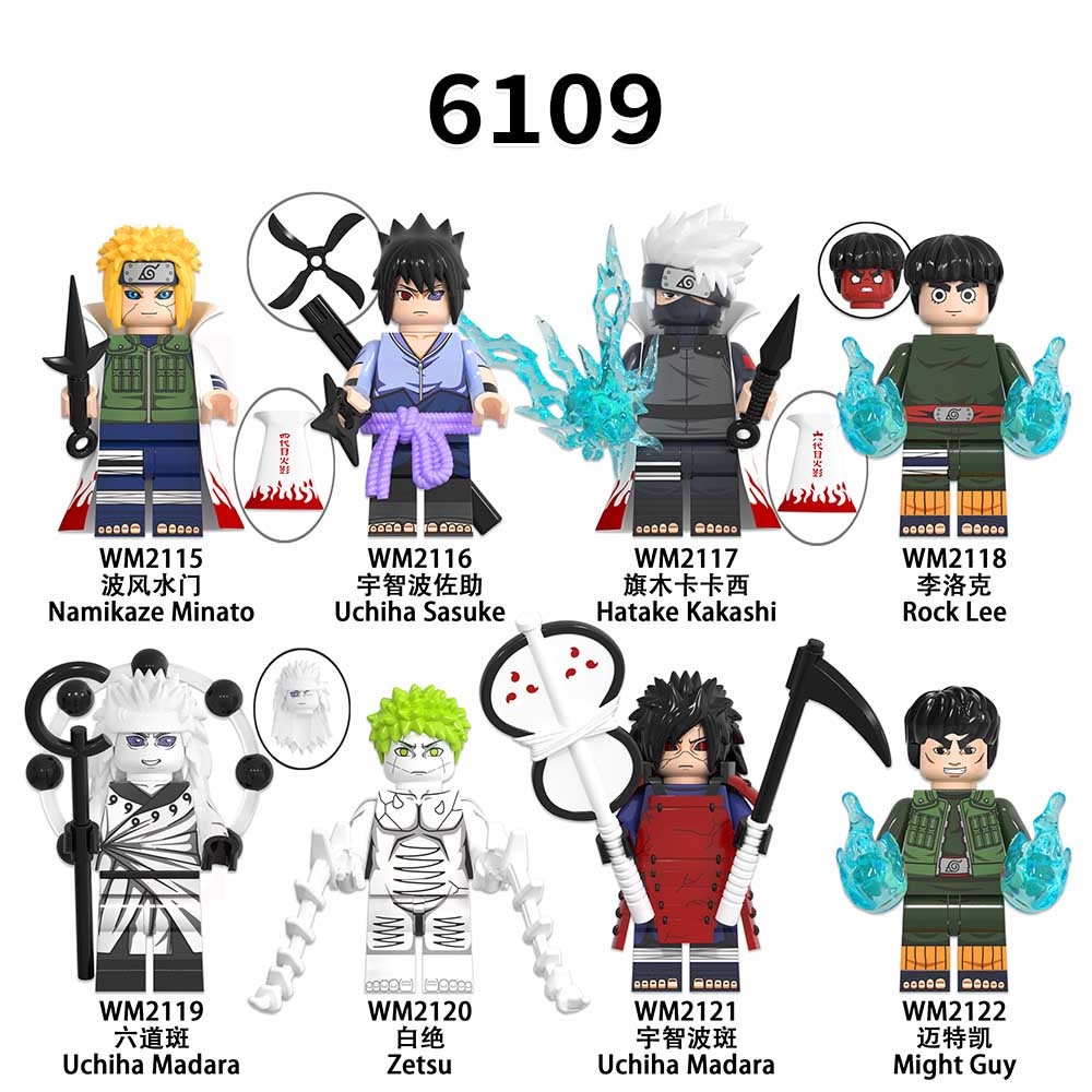 Mô hình đồ chơi lego nhân vật hoạt hình Naruto Kakashi Madara Minato WM6109