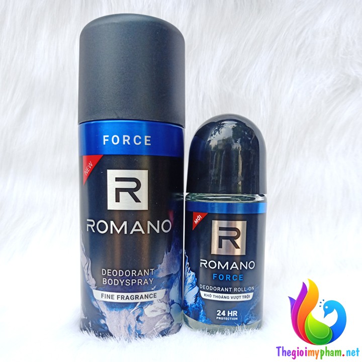 Combo Romano Force: Xịt Khử Mùi Toàn Thân Cho Nam 150ml và Lăn Khử Mùi 50ml