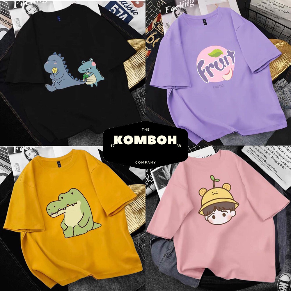 Áo phông nam nữ KOMBOH thun tay lỡ Unisex oversize form rộng đẹp ulzzang 4 MÀU 2 A121 | BigBuy360 - bigbuy360.vn