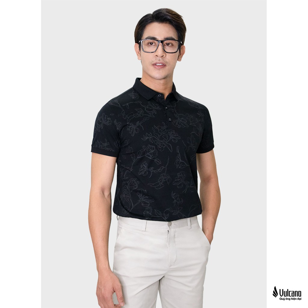 Áo thun Polo nam VULCANO in họa tiết vải Cotton Mỹ xuất xịn chuẩn form, sang trọng, thanh lịch 1005 | BigBuy360 - bigbuy360.vn