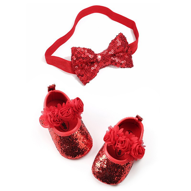 Băng đô nơ đính kim tuyến lấp lánh xinh xắn cho bé gái