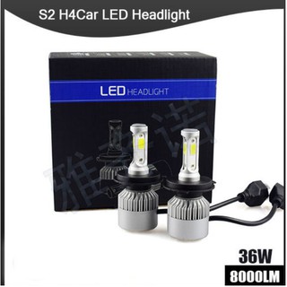 Đèn led headlight s2 h4 8000lumens 6000k pha cos bộ 2 cái