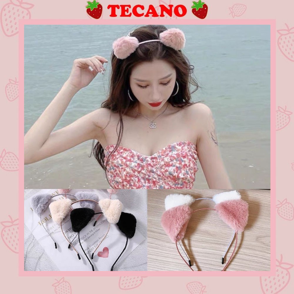 Bờm tóc tai mèo lông mịn Tecano bờm tai mèo đáng yêu cho bạn gái BD25