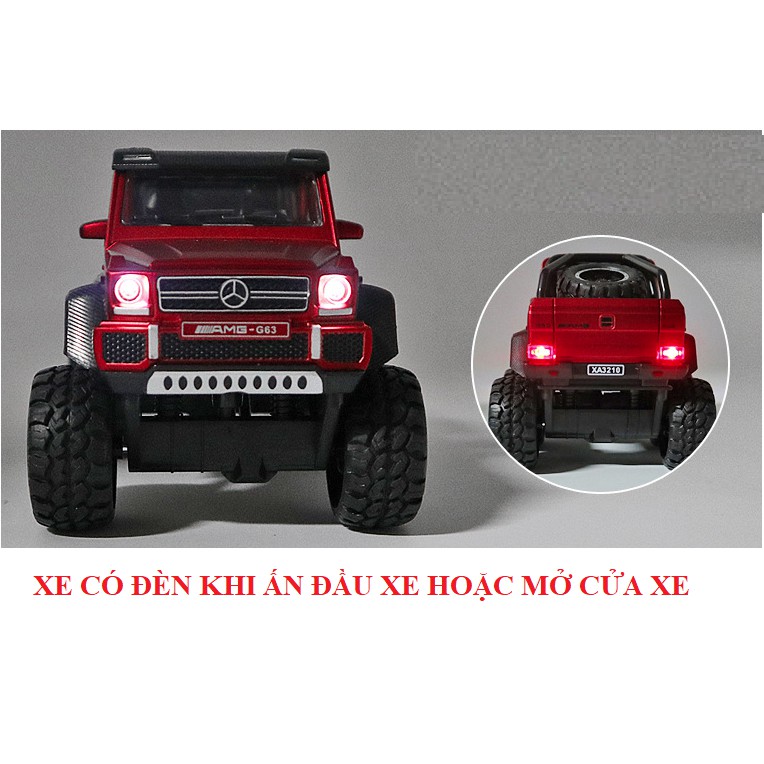 Xe mô hình ô tô Mercedes-Benz G63 AMG 6x6 Offroad  tỉ lệ 1:32 có âm thanh và đèn