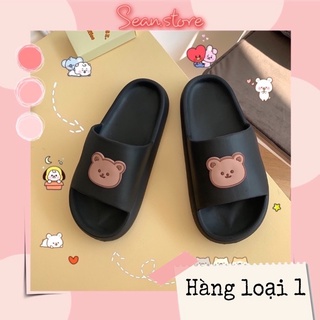 DÉP NỮ HÌNH GẤU DÉP QUAI NGANG UNISEX ĐÚC NGUYÊN KHỐI CỦA SEAN