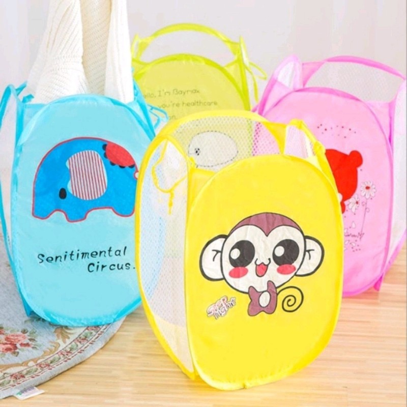 Giỏ Lưới Đựng Quần Áo, Đồ Chơi Gấp Gọn Nhiều Hình Xinh Xắn Tiện Ích - MTDDT