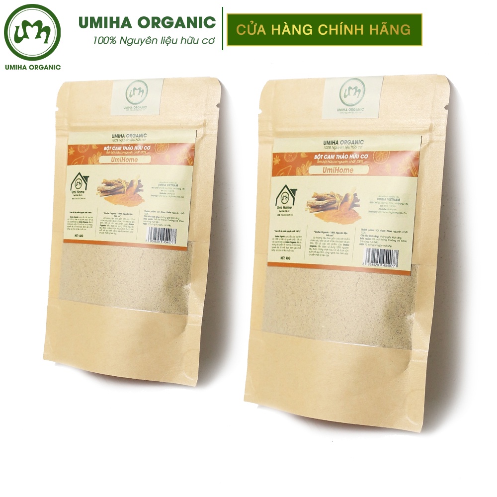 Bột Cam Thảo đắp mặt hữu cơ UMIHA nguyên chất 40G | Licor Ice Powder 100% Organic