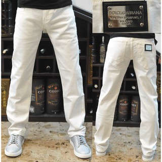 Quần Bò Nam ống Xuông màu Trắng đẹp