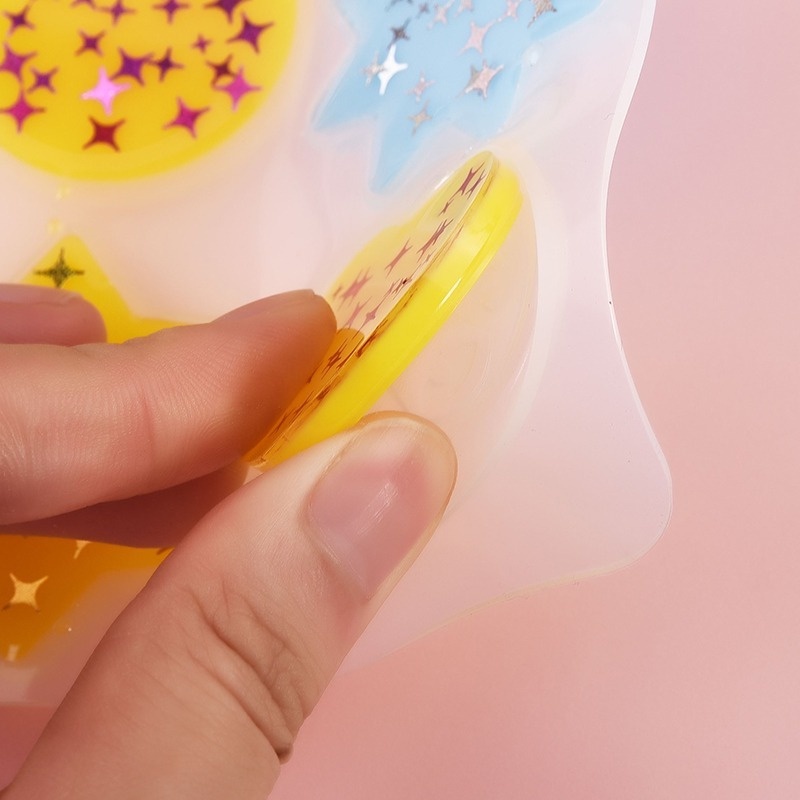 Khuôn Silicon Trong Suốt 1 / 9 Ngăn Hình Bông Tuyết / Cây Thông / Móc Khóa DIY