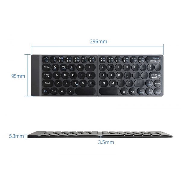 BÀN PHÍM BLUETOOTH GẬP KHÔNG DÂY MIPOW MINI SLIM-FOLD MỎNG NHẤT THẾ GIỚI 3,5 MM CHỐNG NƯỚC KIÊM TÚI GIÁ ĐỠ