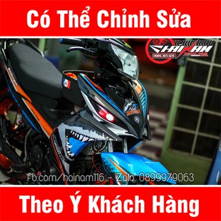 Tem Trùm Exciter 135 Đen Xanh Shark
