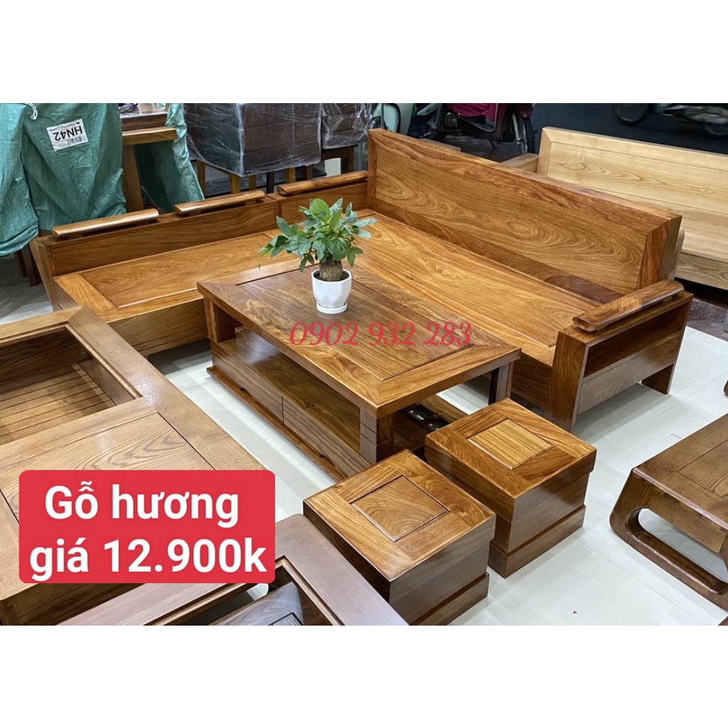 Bộ sofa góc gỗ hương 2m x 1.8m MG71