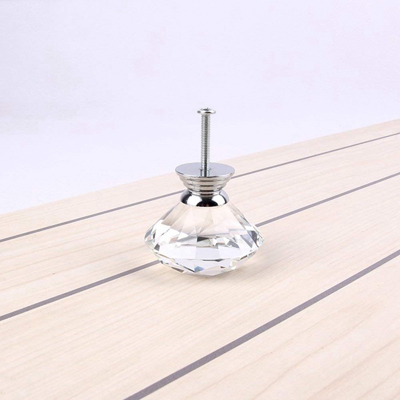 Tay nắm cửa/ngăn kéo bằng pha lê trong suốt sang trọng kích thước 40mm