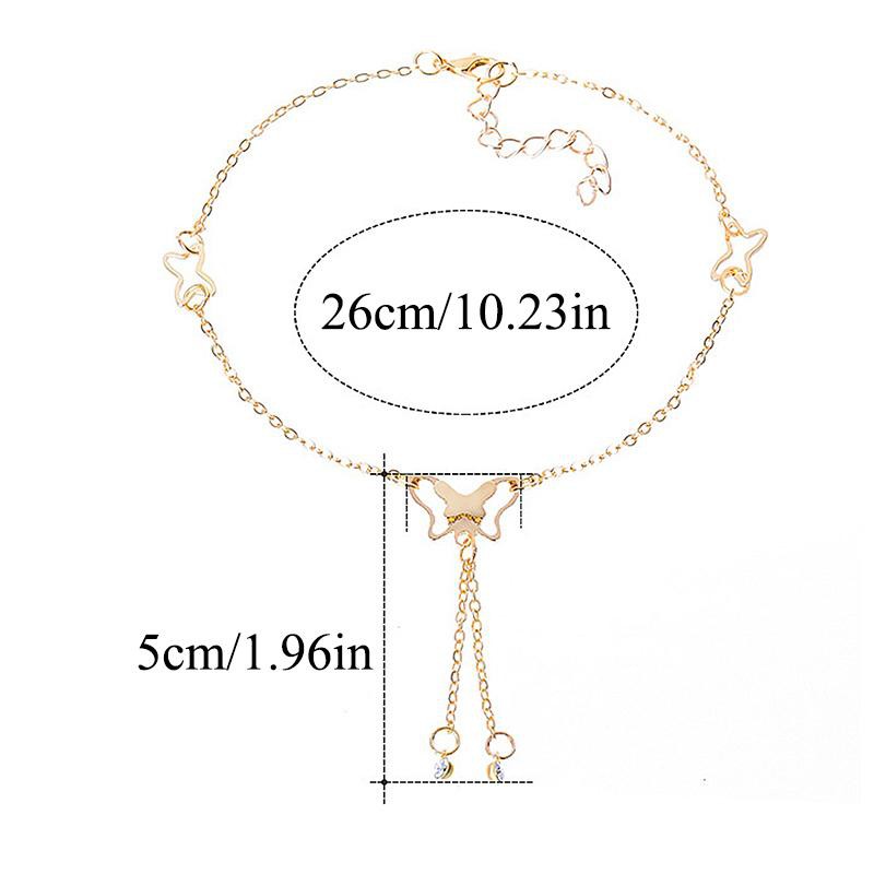 Lắc Chân Mạ Vàng Hồng Mặt Hình Bươm Bướm Đính Đá Thời Trang | BigBuy360 - bigbuy360.vn