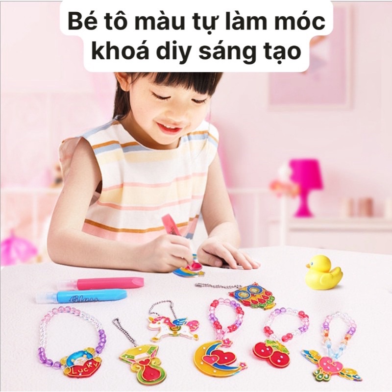 Đồ chơi tô màu móc khoá tự làm Diy cao cấp cho bé sáng tạo