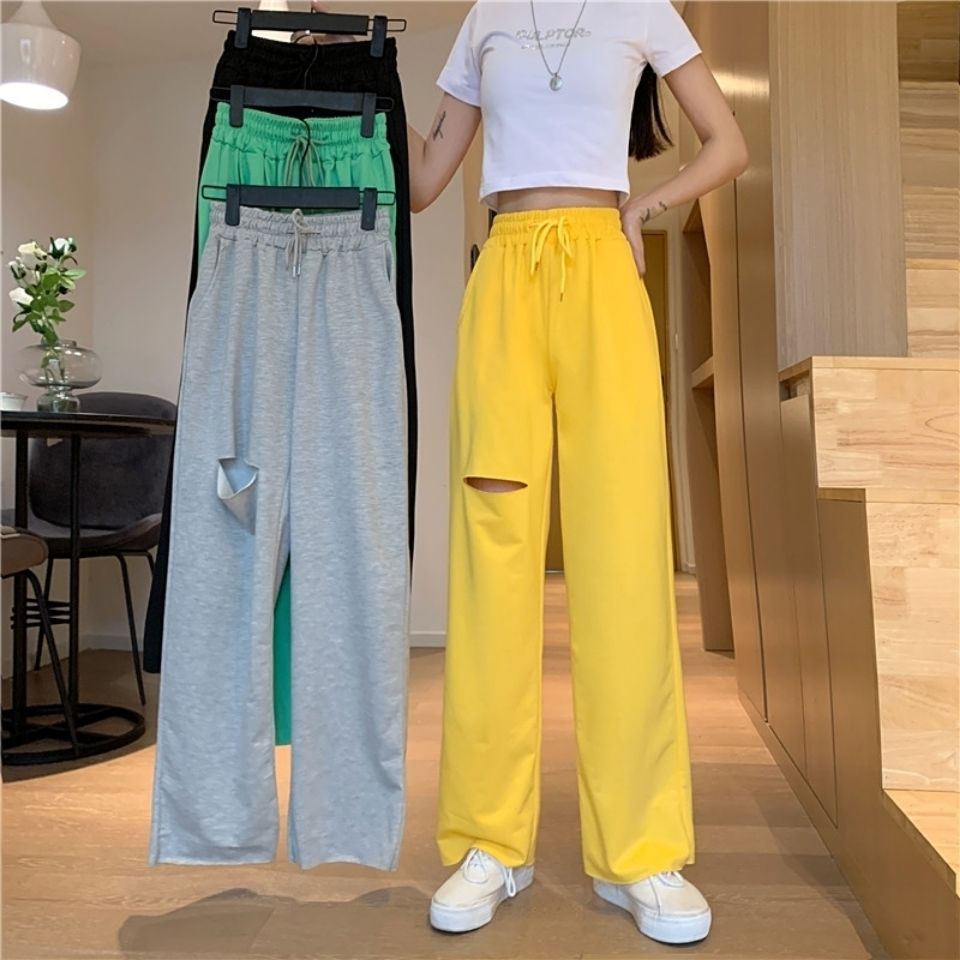 Quần Dài Ống Rộng Rách Gối Thời Trang Cho Nữ | BigBuy360 - bigbuy360.vn