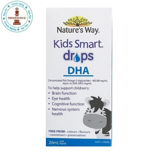 Nature’s Way DHA Dạng Giọt Kids Smart DHA Drops 20ml, úc cho bé từ 4 tuần tuổi - Trend girls online