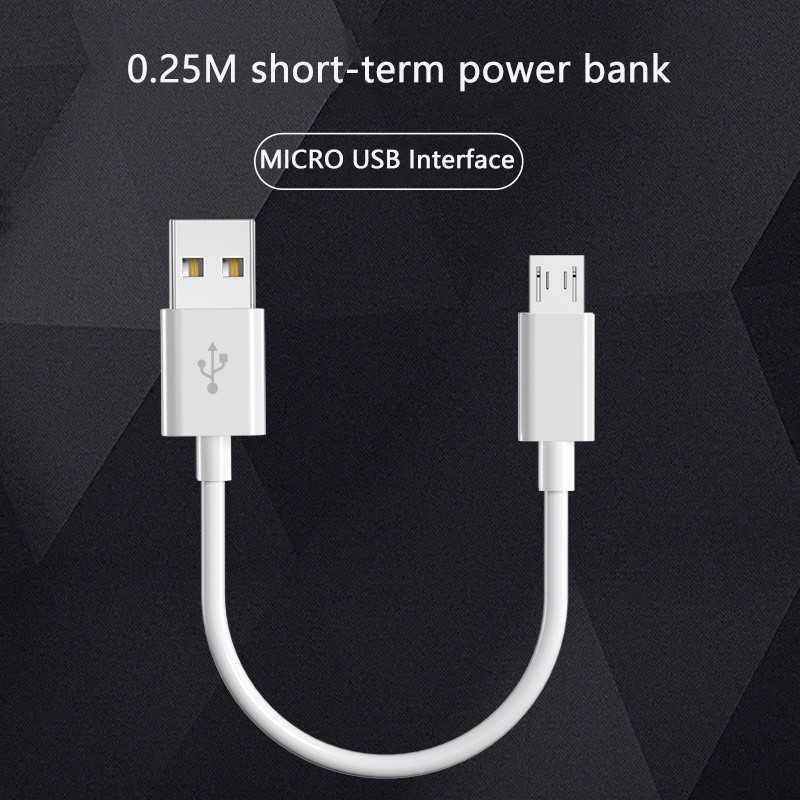 Cáp dữ liệu pin sạc ngắn 0,25M Micro USB có thể sạc lại cho điện thoại Android