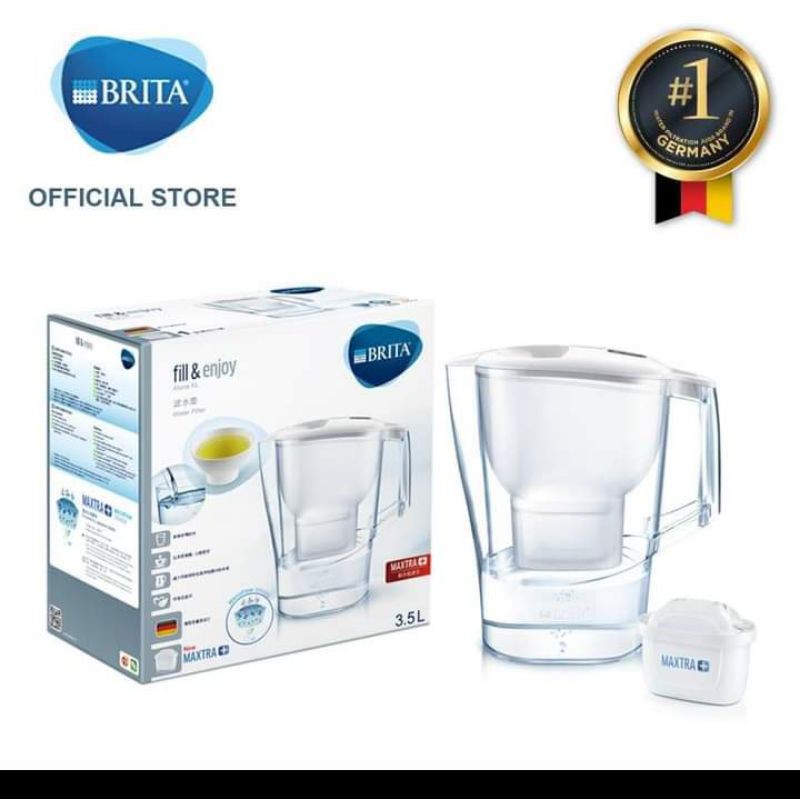 Bình lọc nước BRITA Aluna XL White 3.5L (có sẵn 1 lõi lọc Maxtra Plus)