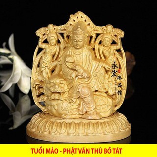 Tượng phật văn thù bồ tát gỗ hoàng dương -hàng xuất khẩu