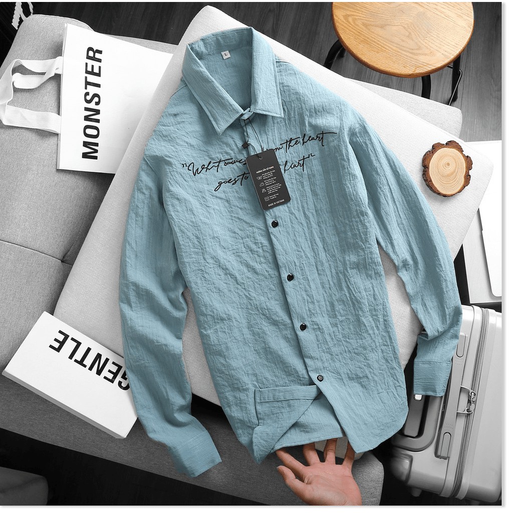 Áo Sơ Mi Vải Đũi Dài Tay Mát Mịn Không Nhăn Không Xù ✸Không Phai Màu✸ HP