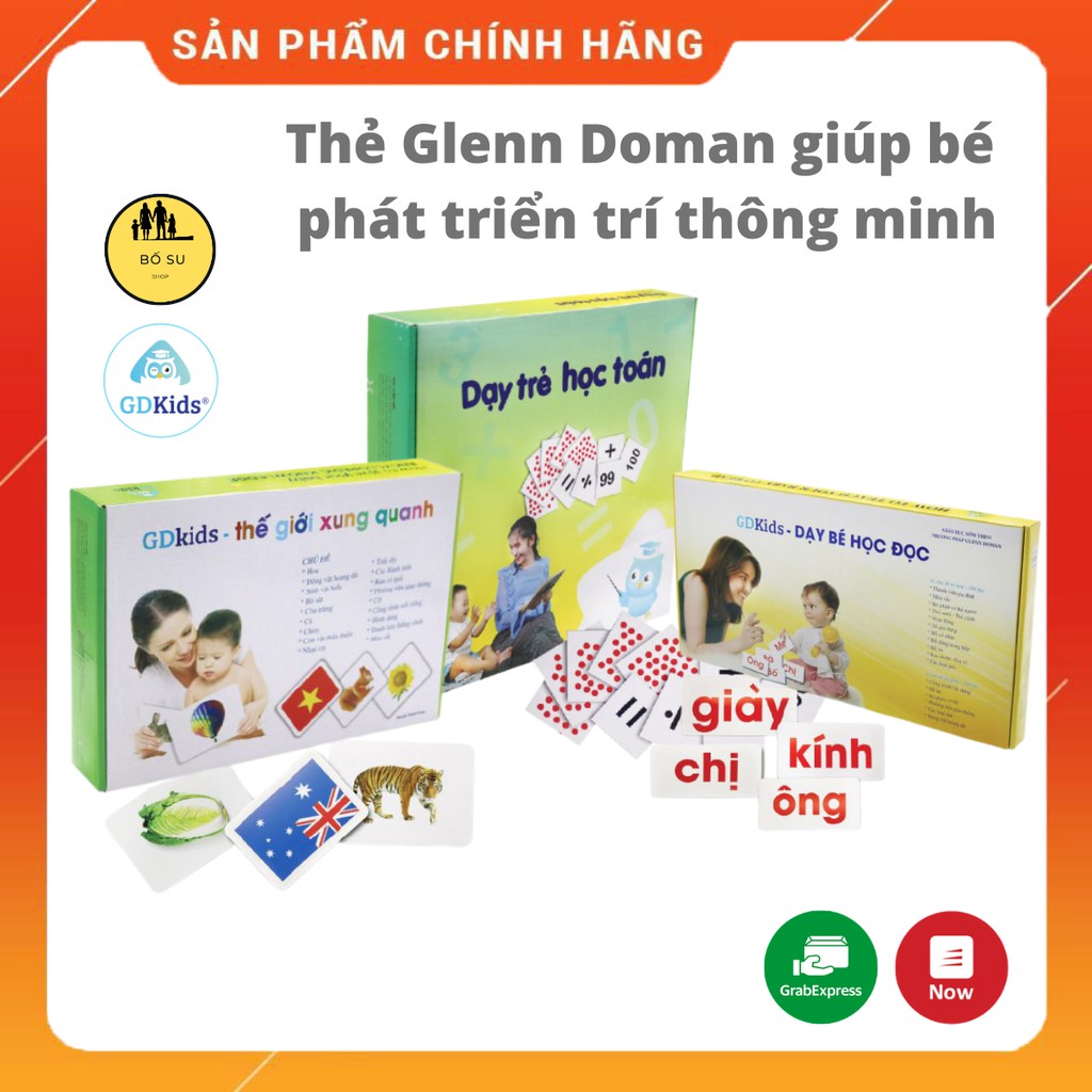 Bộ thẻ học thông minh cho bé flashcard Glenn Doman loại to chuẩn GDKids cho bé từ 0-6 tuổi Shop Bố Su