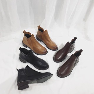 Boot da cổ chun đế gỗ 3p cực chảnh d0020e