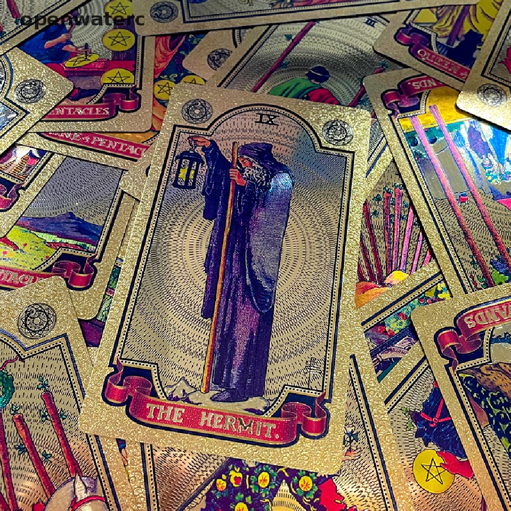 Bộ Bài Tarot Bằng Giấy PVC Mạ Vàng Chống Thấm Nước Và Mài Mòn
