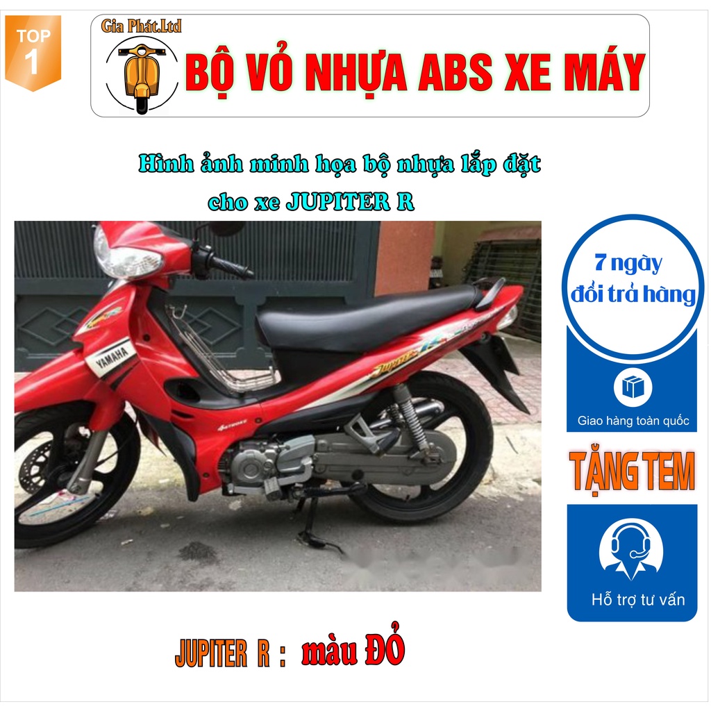 Bộ dàn áo xe JUPITER R nhựa ABS cao cấp màu ĐỎ_SPP-2024