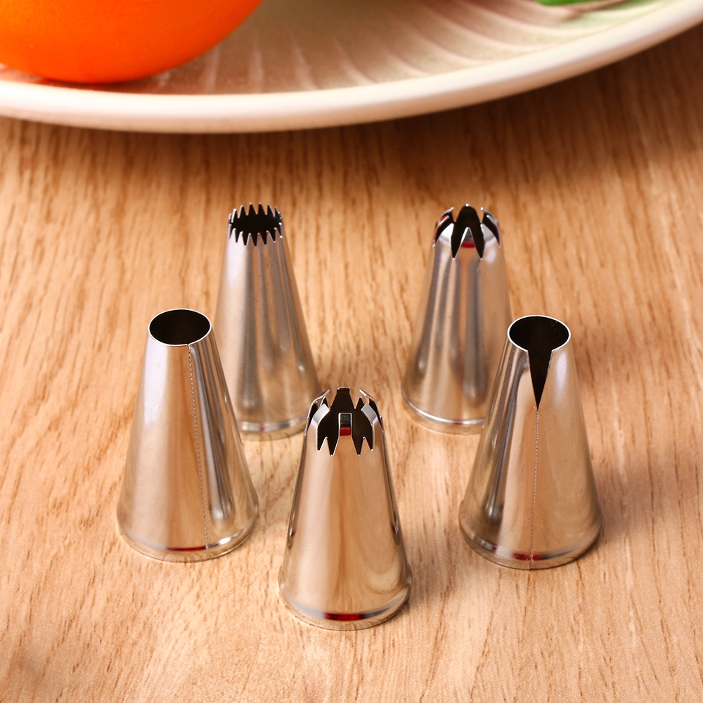 Set 5 Đuôi Bắt Bông Kem Trang Trí Bánh Bằng Thép Không Gỉ