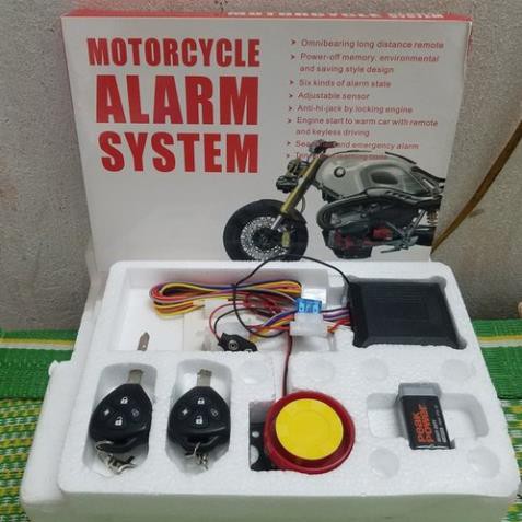 Bộ khóa chống trộm xe máy thông minh Motorcycle Alarm System + Tặng móc Khóa Huýt sáo SIÊU HOT