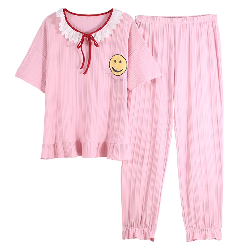 Bộ Đồ Ngủ Pijama Ngắn Tay Thời Trang Mùa Hè Cho Nữ